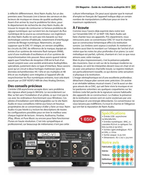ON Magazine - Guide du multimédia audiophile 2013
