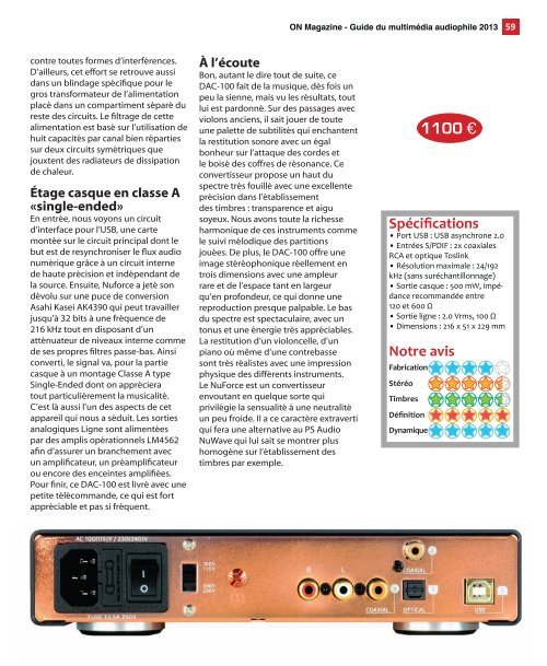 ON Magazine - Guide du multimédia audiophile 2013