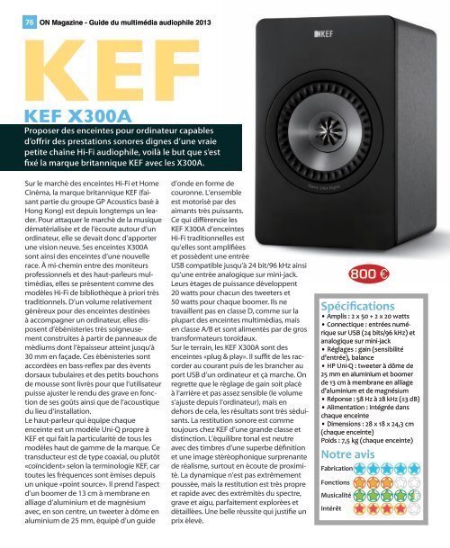 ON Magazine - Guide du multimédia audiophile 2013