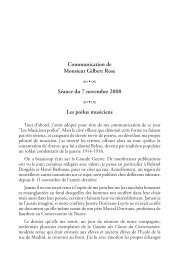 Communication de Monsieur Gilbert Rose Séance du 7 novembre ...