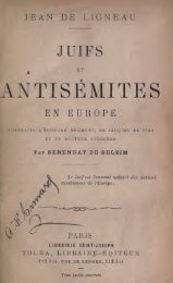 De Ligneau Jean – Juifs et antisémites en Europe - ECHO DES ...