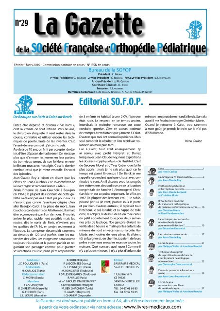 Gazette n°29 - Livres Médicaux