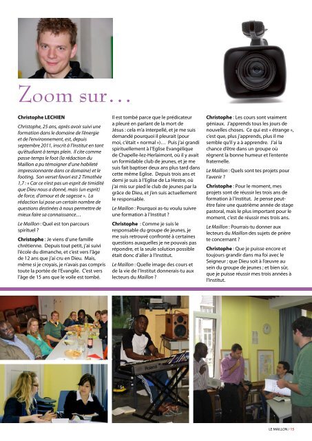 Le Maillon - PRINTEMPS 2012 - Institut Biblique Belge