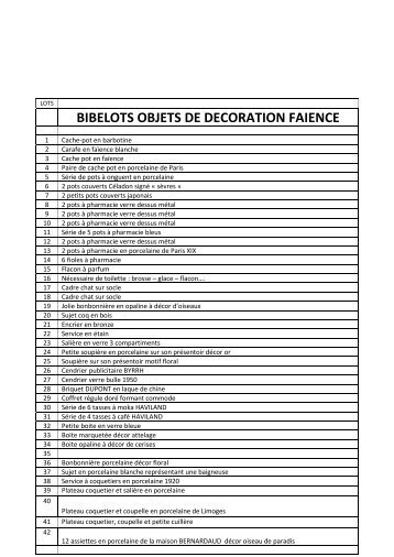 BIBELOTS OBJETS DE DECORATION FAIENCE