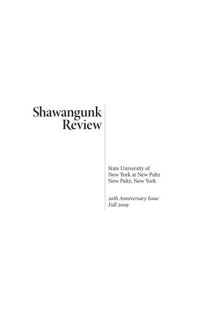 Shawangunk Review - SUNY New Paltz