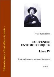 SOUVENIRS ENTOMOLOGIQUES - LIVRE IV - Webrairie