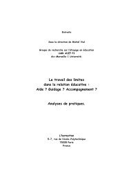 Le travail des limites dans la relation éducative : Aide ... - Michel Vial