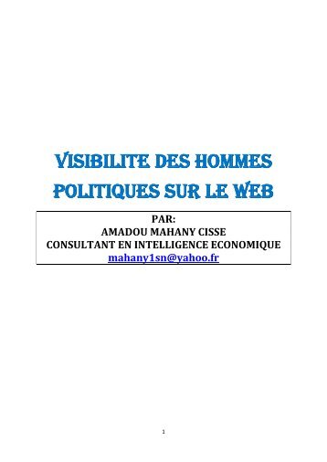 VISIBILITE DES HOMMES POLITIQUES SUR LE WEB - Xalima.com