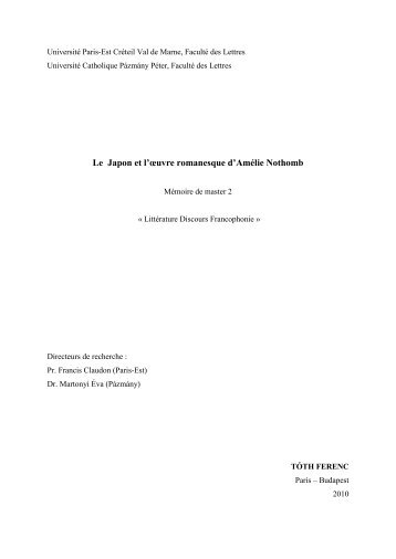 Le Japon et l'œuvre romanesque d'Amélie Nothomb - Pileface