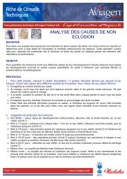 ANALYSE DES CAUSES DE NON ECLOSION - Aviagen Turkeys