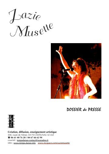 Dossier de presse Zazie Musette 2010 - Création, diffusion et ...