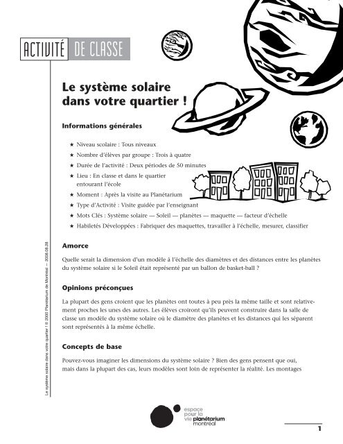 Le Système Solaire Dans Votre Quartier Espace Pour La Vie