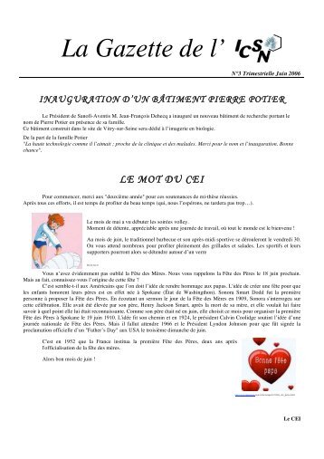 La Gazette de l' - Historique de l'ICSN