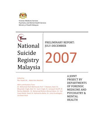 National Suicide Registry Malaysia - Clinical Research Centre ...