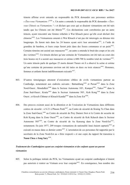 ORDONNANCE DE CLÔTURE