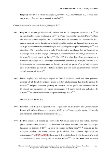 ORDONNANCE DE CLÔTURE