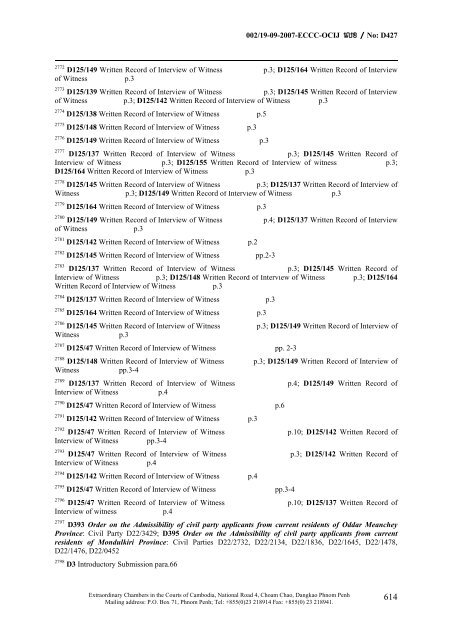 ORDONNANCE DE CLÔTURE