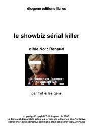 le showbiz sérial killer - cible No1: Renaud - Diogene éditions libres