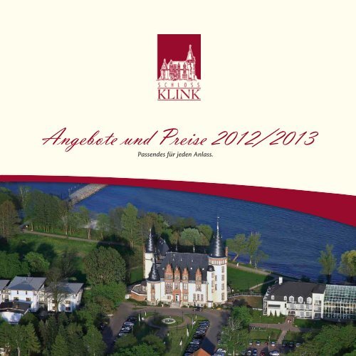 Angebote und Preise 2012/2013 - Schlosshotel Klink