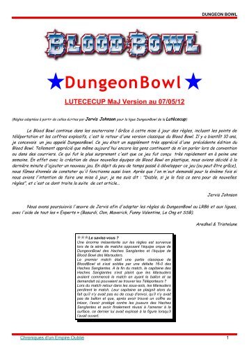 Adaptation en français du DungeonBowl au LRB 6.0 par la Lutèce.