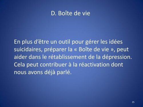 Une boîte à outils pour faire face à mes idées suicidaires - Revivre