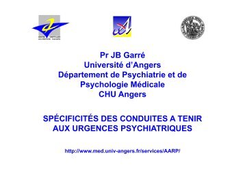 Pr Garre Urgences psychiatriques - Psychiatrie adulte et ...