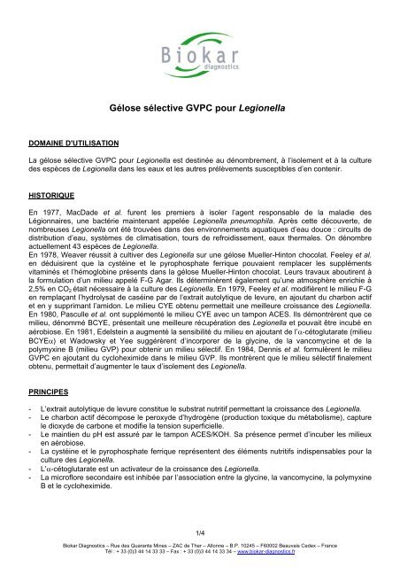 Gélose sélective GVPC pour Legionella - Solabia