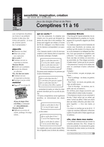 Comptines 11 à 16 - La Classe