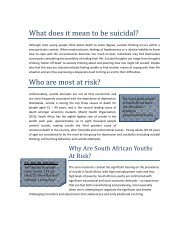 What does it mean to be suicidal? - University of Cape Town