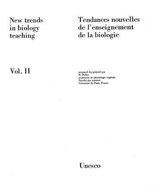 New trends in biology teaching, v.2; The ... - unesdoc - Unesco