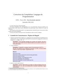 Correction du Compilation, Langages de Programmation - Lrde - Epita
