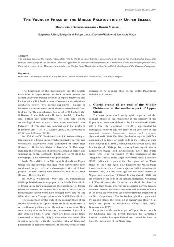 the younger phase of the middle palaeolithic in upper silesia