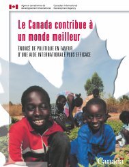 Le Canada contribue à un monde meilleur : énoncé de ... - ACDI