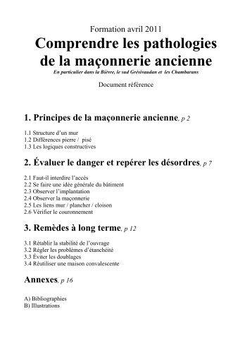 Comprendre les pathologies de la maçonnerie ancienne - APLOMB