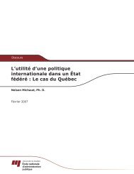 l'utilité d'une politique internationale dans un état fédéré