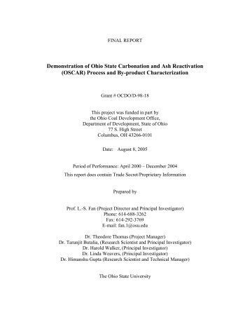 Demonstration of Ohio State Carbon Ash Reactivation (OSCAR)