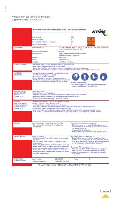 Guide de sécurité - Nynas