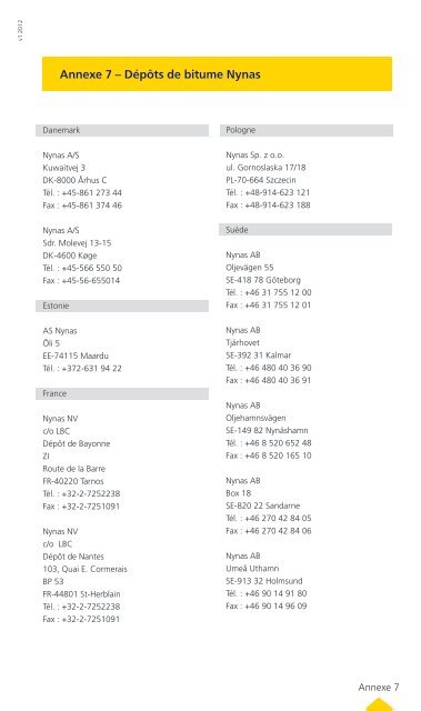 Guide de sécurité - Nynas