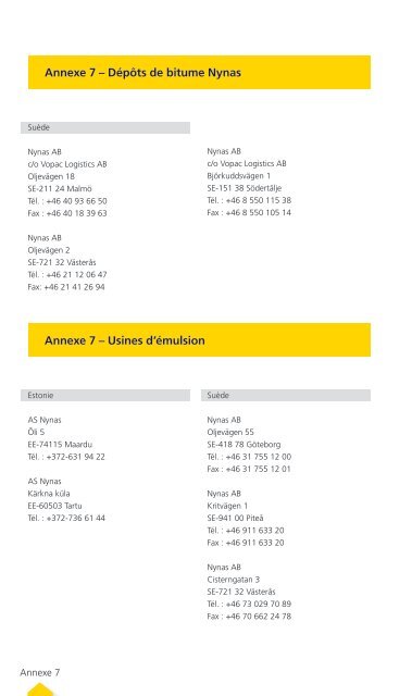 Guide de sécurité - Nynas