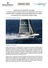 Toujours plus vite, l'Hydroptère vient d'établir un ... - Lombard Odier