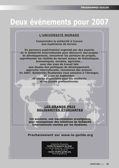 Les bourses Solidarités Étudiantes - La Guilde Européenne du Raid