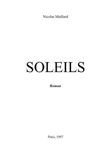 Soleils - Nicolas Maillard