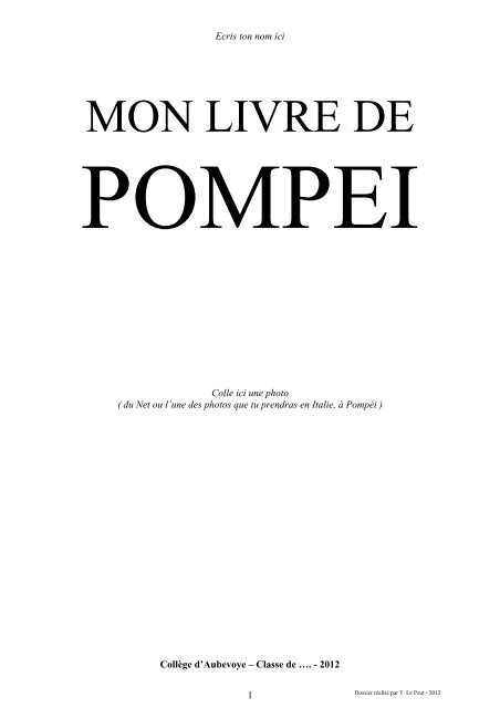 DOSSIER POMPEI - corrigé - Collège Simone Signoret