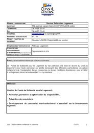 Service Solidarités Logement - Conseil Général du Var