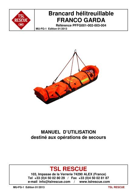 Manuel d'utilisation du Brancard Franco Garda (FR) - PDF