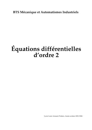 Equations différentielles d'ordre 2