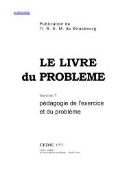 LE LIVRE du PROBLEME - IREM de Strasbourg