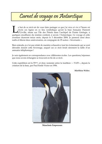 Carnet de voyage en Antarctique - Matthieu Weber