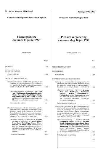 Séance plénière du lundi 14 juillet 1997 Plenaire vergadering van ...