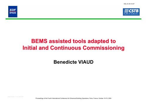 BEMS assisted tools adapted to Initial and Continuous ... - Repository